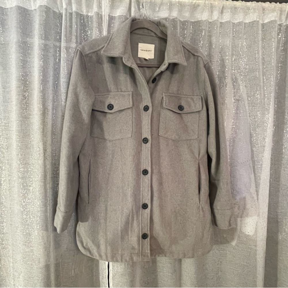 Gray Utility Jacket Blouse oversize XS